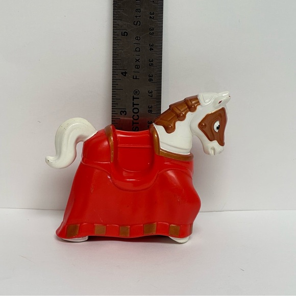 Imaginext White Red Castle Knight Jousting Rolling Horse Fisher Price - Picture 11 of 11